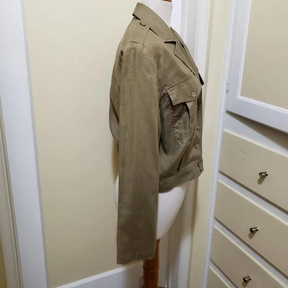 Evan Picone Linen Jacket / Olive Green / Medium - Picture 3 of 7